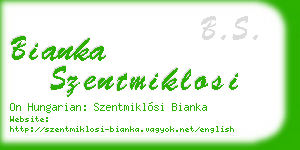 bianka szentmiklosi business card